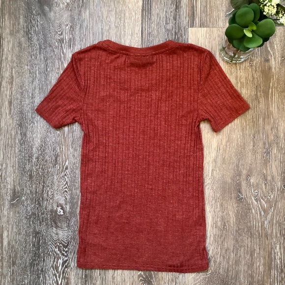 Topshop Petite Ribbed T-Shirt - Size 0P - Picture 4 of 5